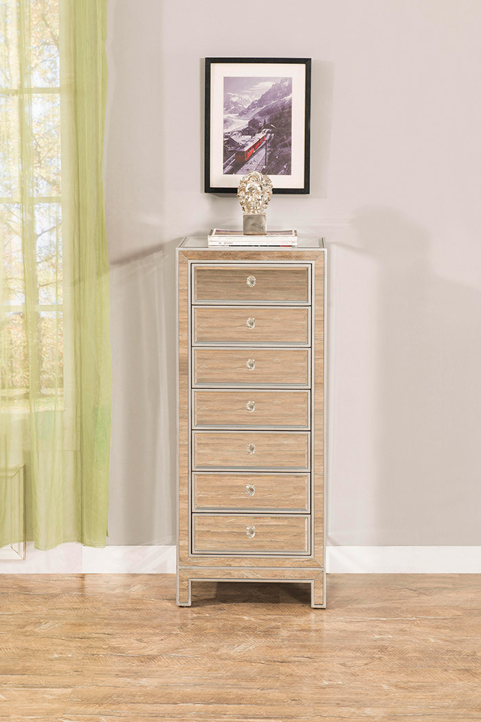 Elegant 7 Drawers 18" Lingerie Chest - Silver (MF72047S)