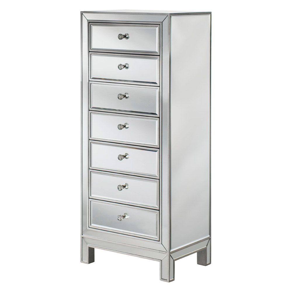 Elegant 7 Drawers 18" Lingerie Chest - Silver (MF72047S)