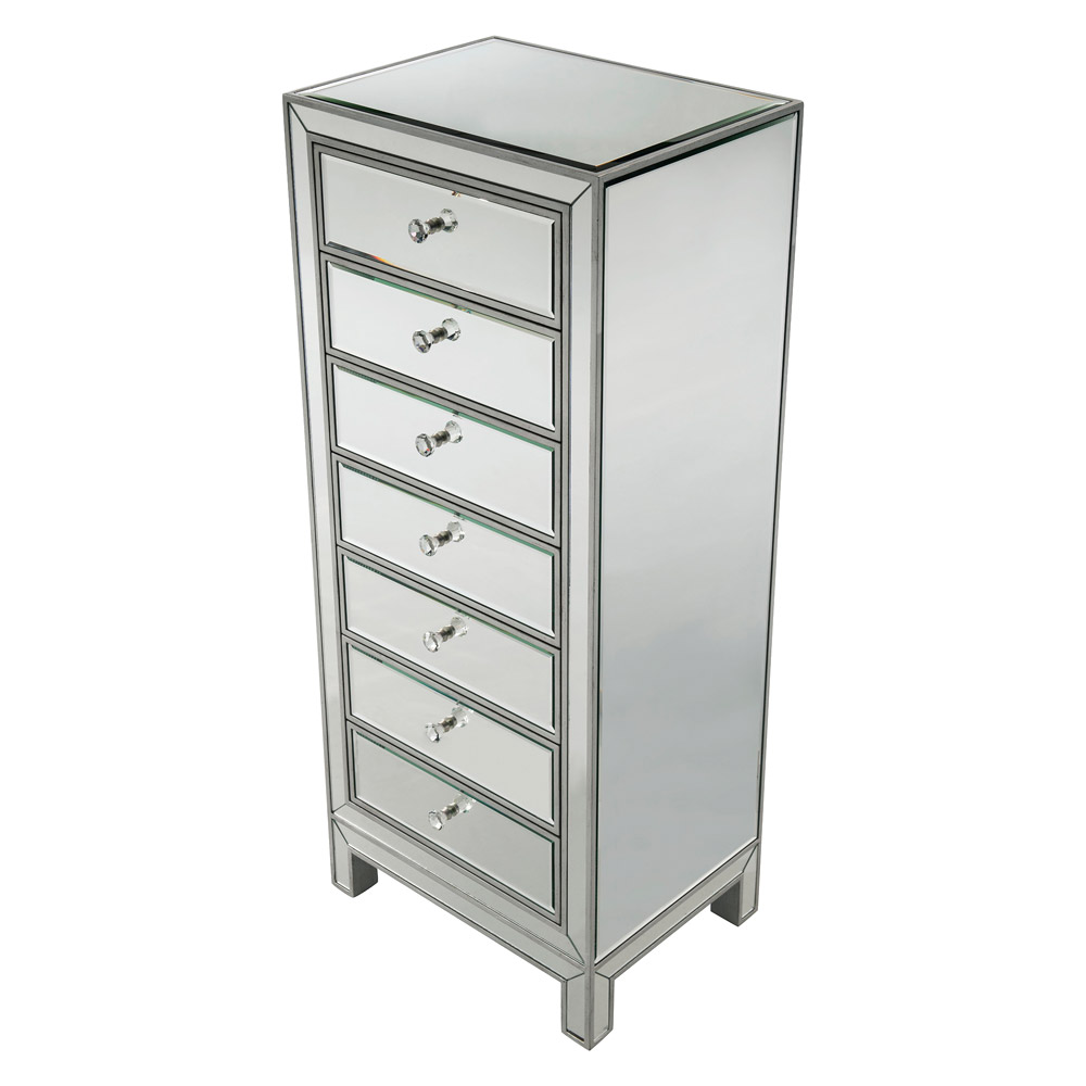 Elegant 7 Drawers 18" Lingerie Chest - Silver (MF72047S)