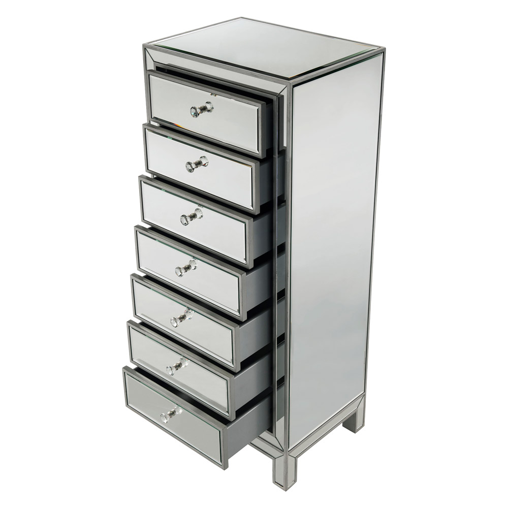 Elegant 7 Drawers 18" Lingerie Chest - Silver (MF72047S)