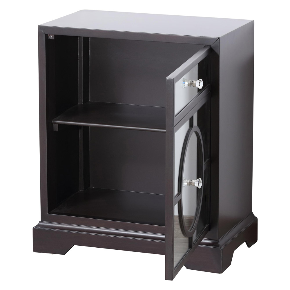 Elegant 24" Mirrored Cabinet - Dark Brown (MF81016DT)