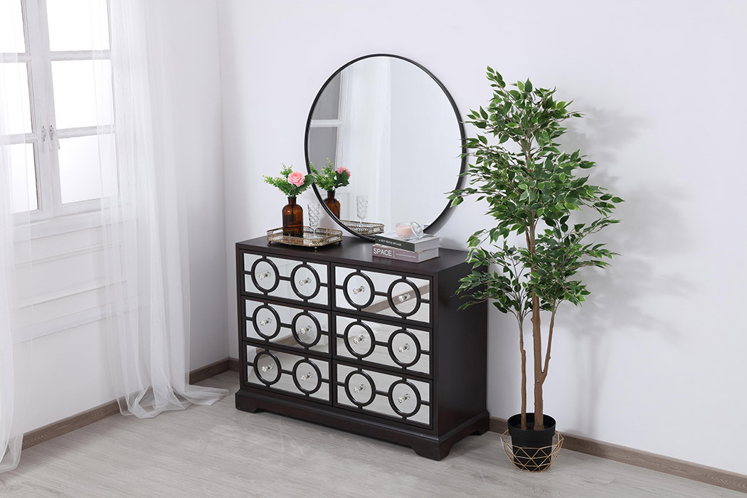 Elegant - Mirrored Six Drawer Cabinet