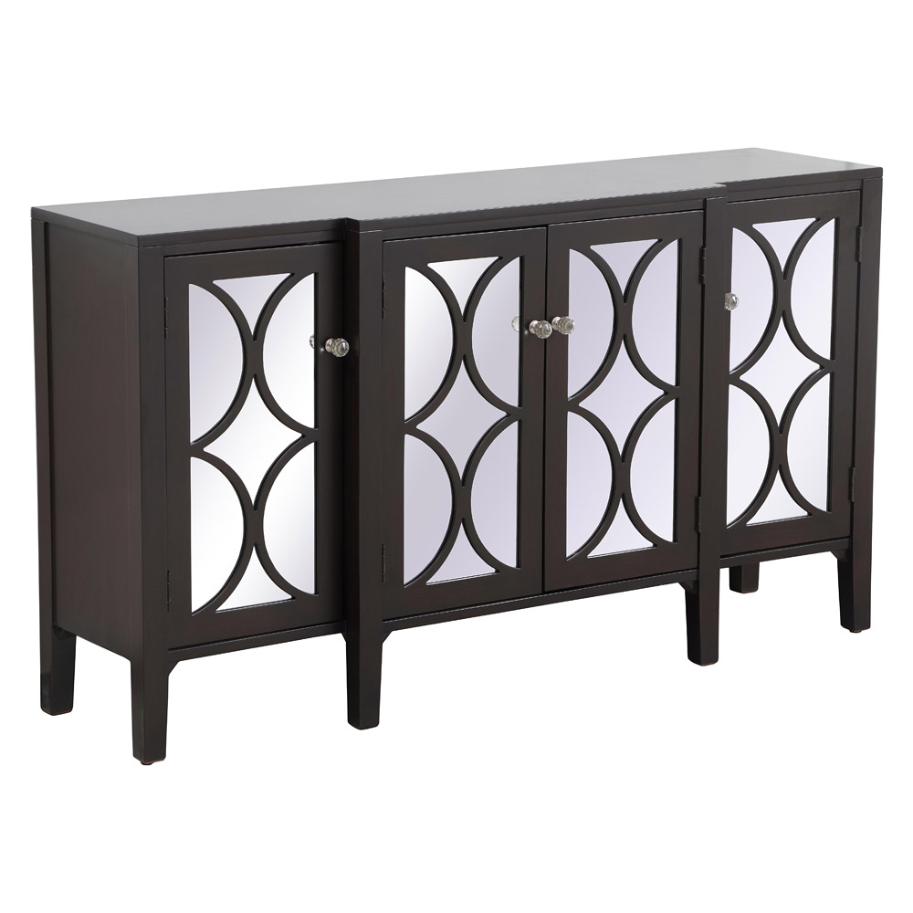 Elegant 60" Mirrored Credenza - Dark Brown (MF82001DT)