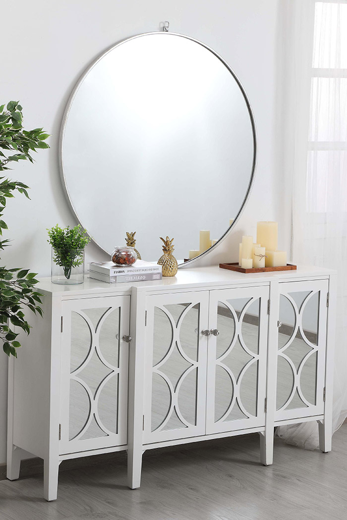 Elegant 60" Mirrored Credenza - White (MF82001WH)