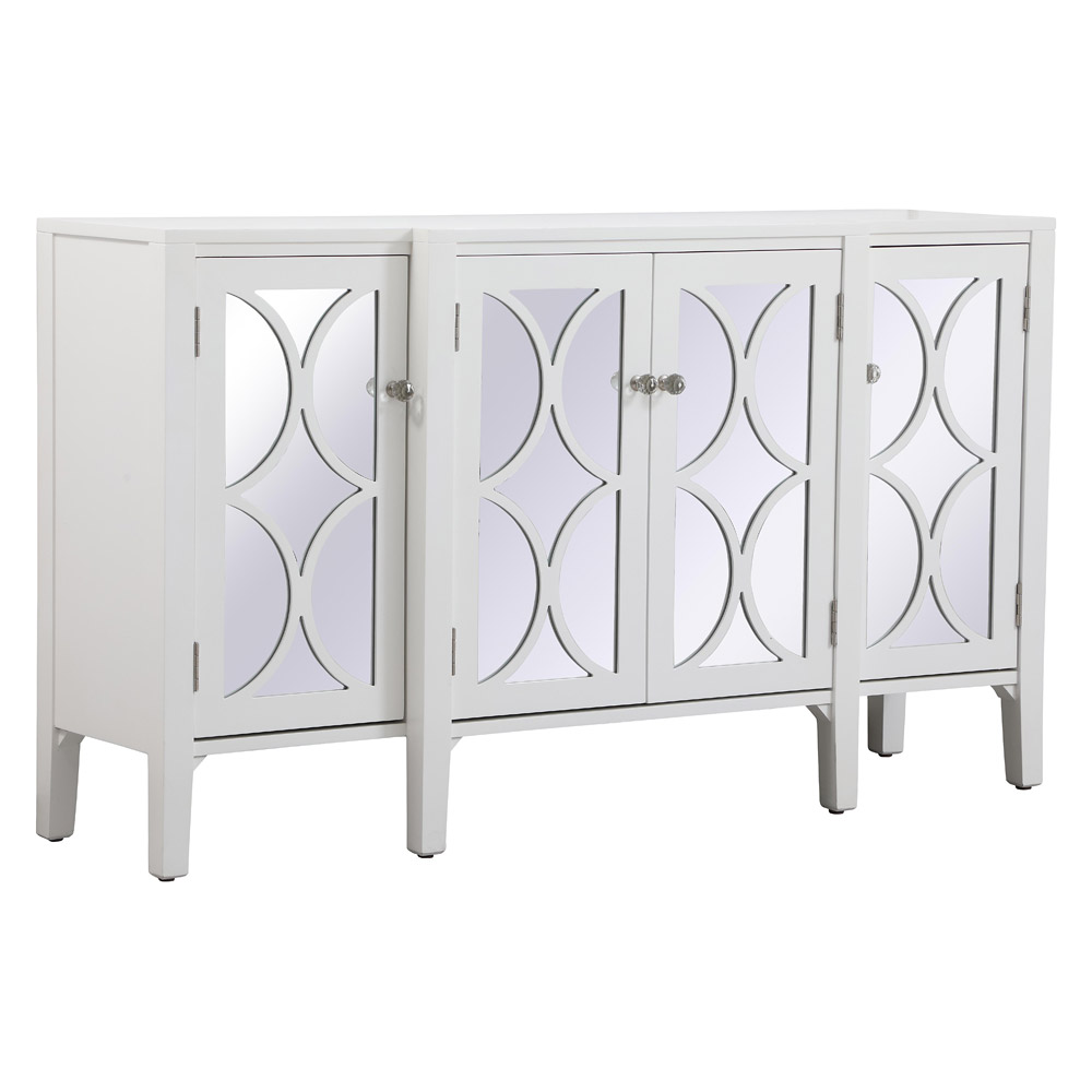 Elegant 60" Mirrored Credenza - White (MF82001WH)