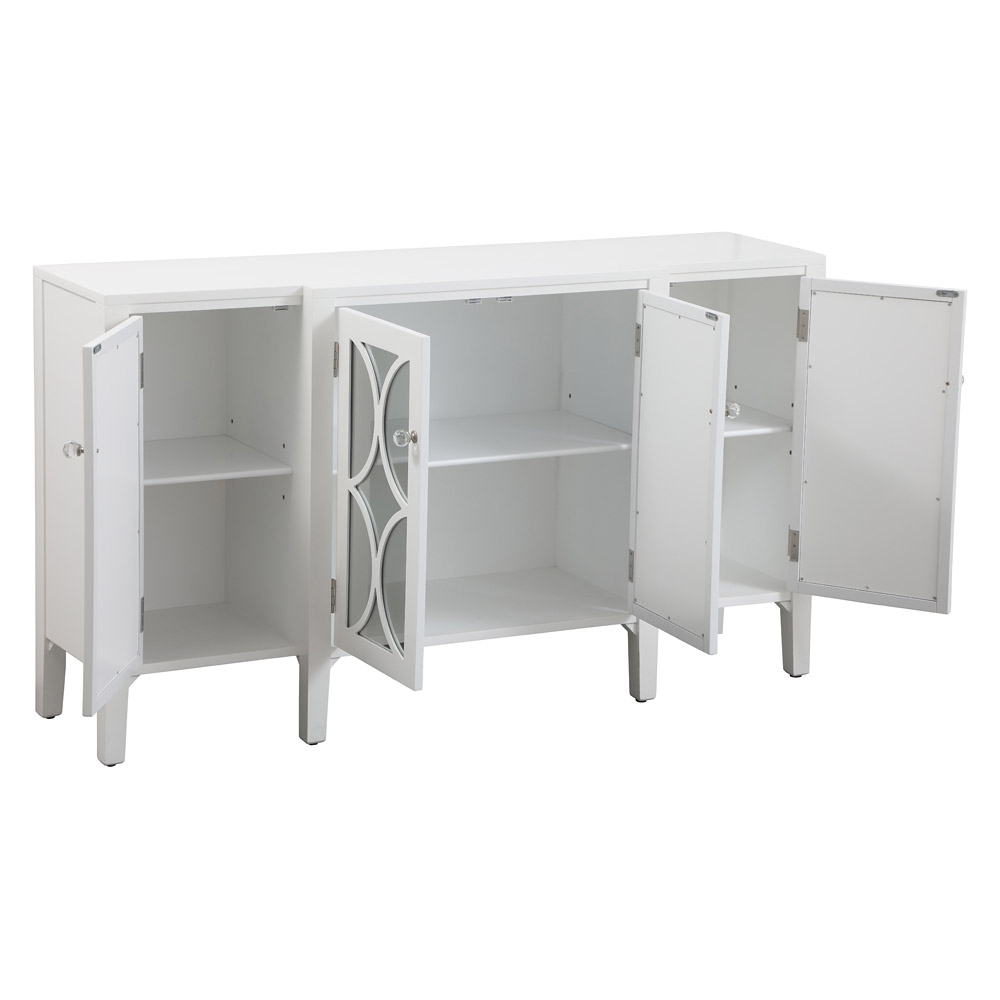 Elegant 60" Mirrored Credenza - White (MF82001WH)