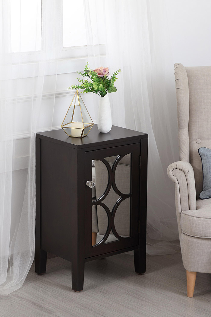 Elegant 18" Mirrored Cabinet - Dark Brown (MF82035DT)