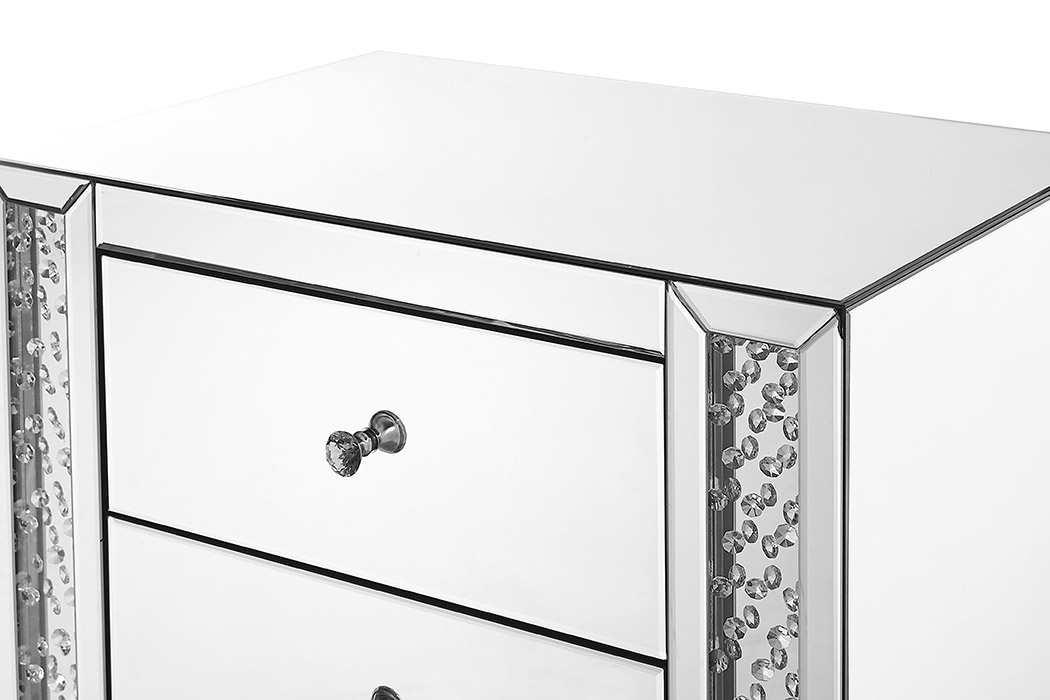 Elegant - 29" Crystal Five Drawers Chest (MF91005)