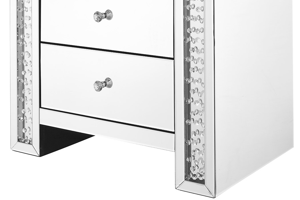 Elegant - 29" Crystal Five Drawers Chest (MF91005)