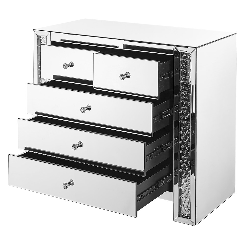 Elegant - 39.5" Crystal Five Drawers Cabinet (MF91007)