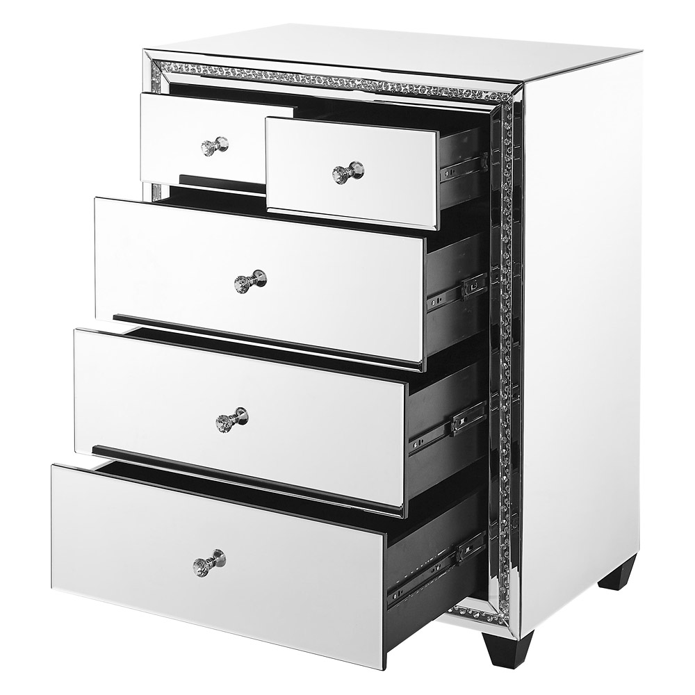 Elegant - 31.5" Crystal Five Drawers Cabinet (MF91013)