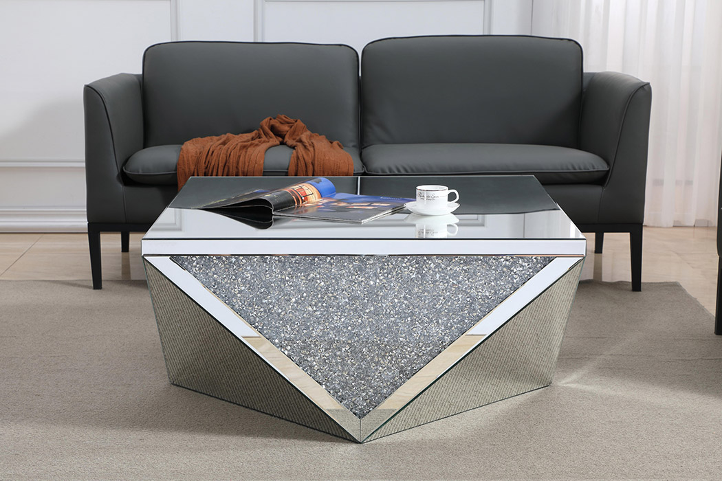 Elegant - 38" Square Crystal Coffee Table (MF92005)