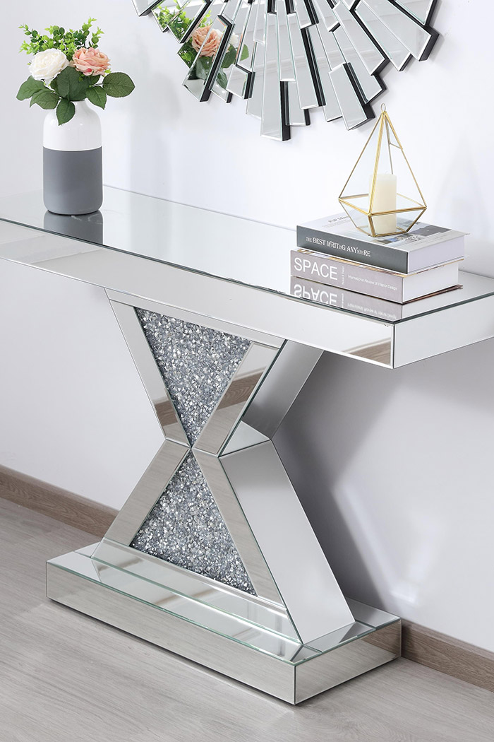 Elegant - 47" Crystal Mirrored Console Table (MF92034)