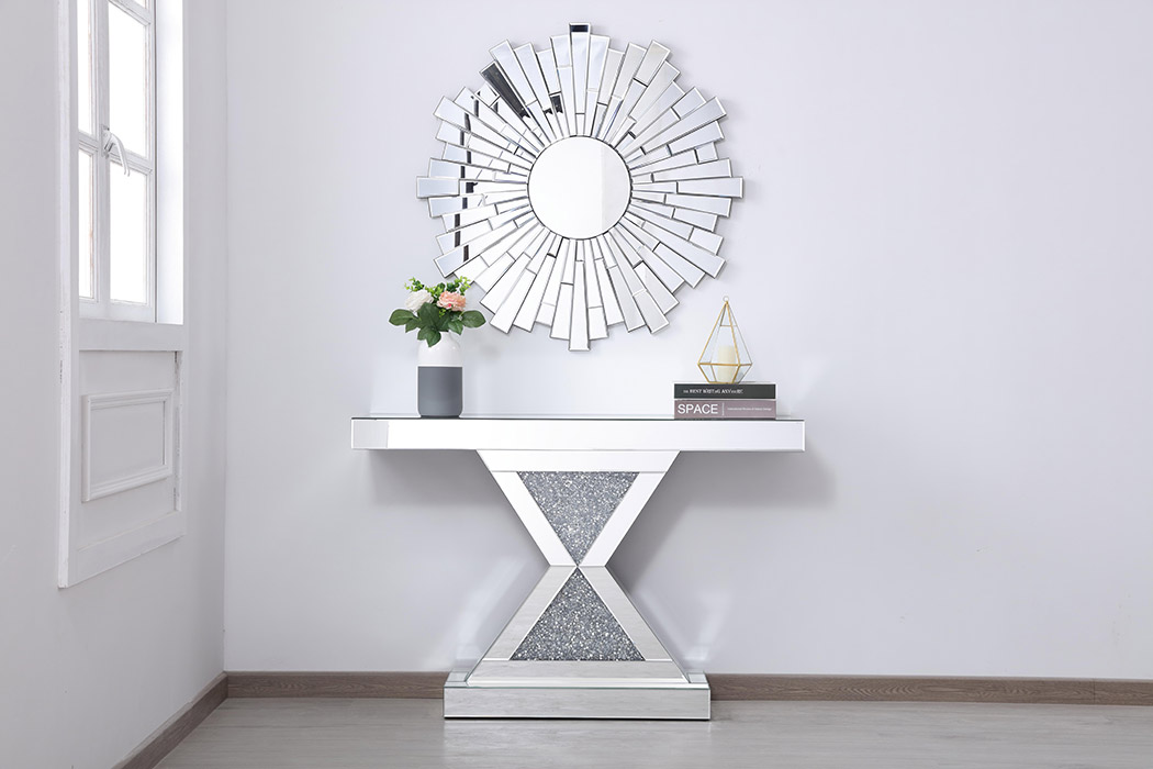 Elegant - 47" Crystal Mirrored Console Table (MF92034)