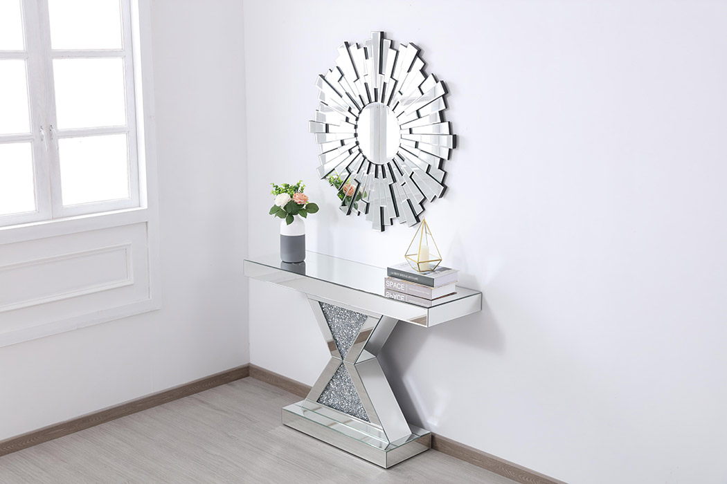 Elegant - 47" Crystal Mirrored Console Table (MF92034)