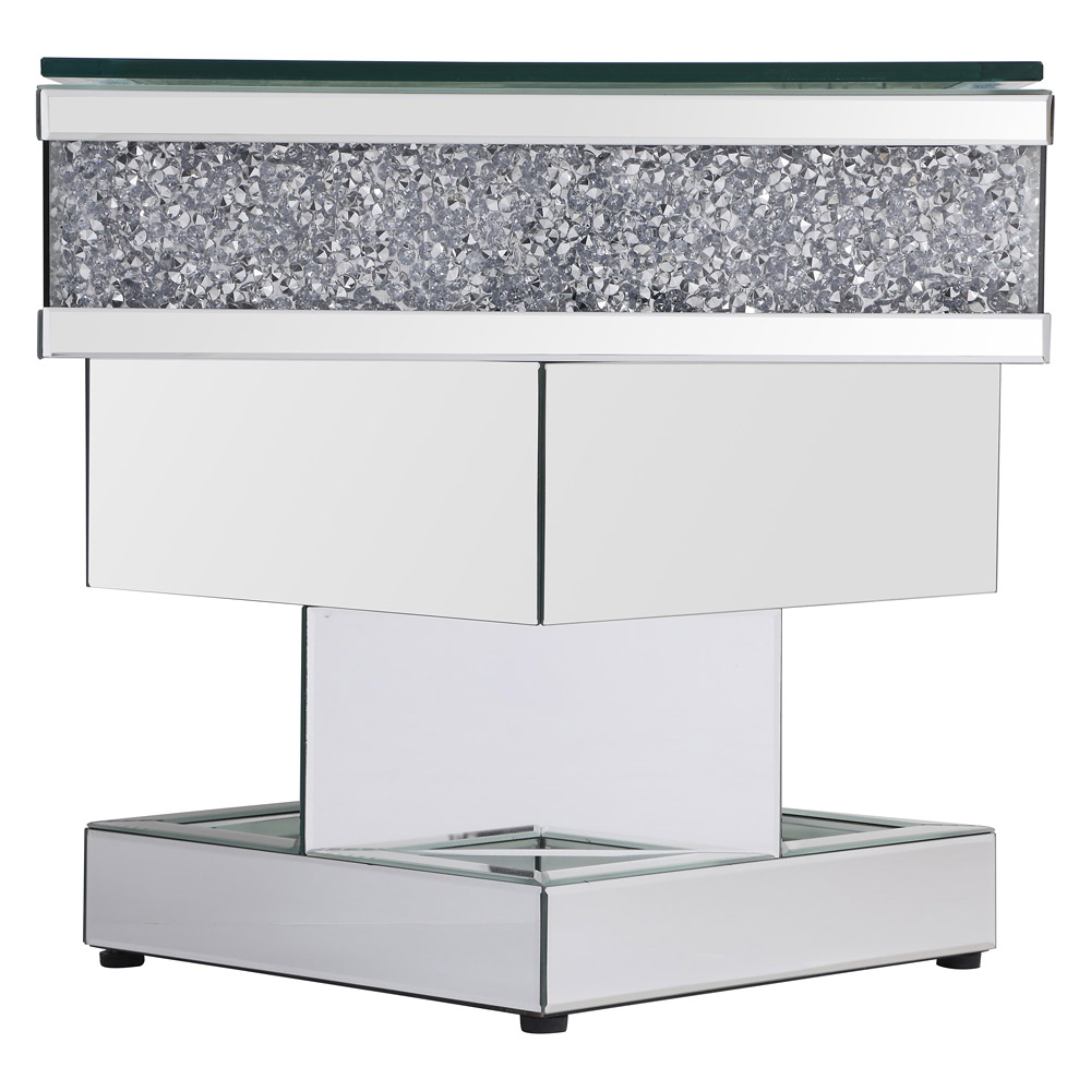 Elegant - 24" Crystal Mirrored End Table (MF92042)