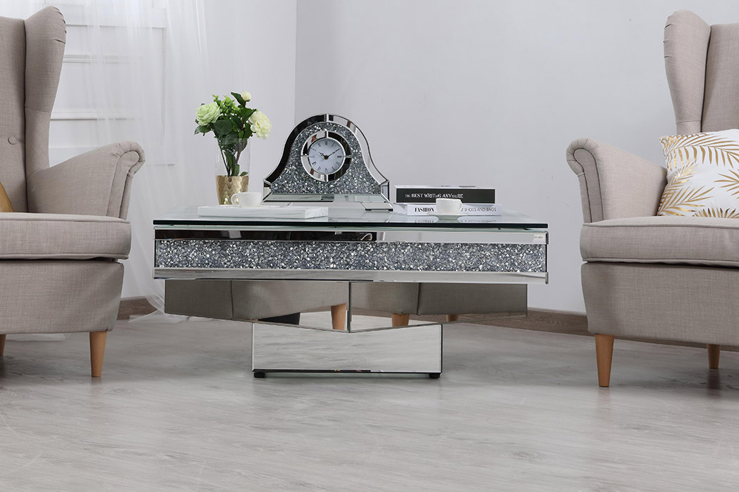 Elegant - 39" Crystal Mirrored Coffee Table (MF92043)