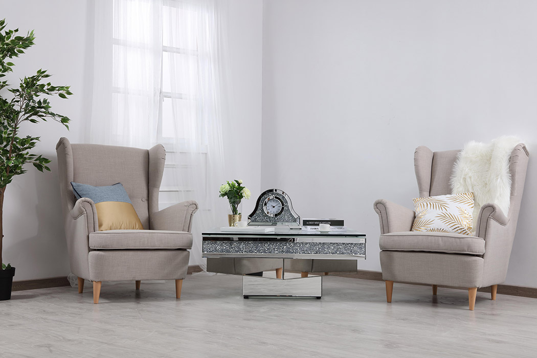 Elegant - 39" Crystal Mirrored Coffee Table (MF92043)