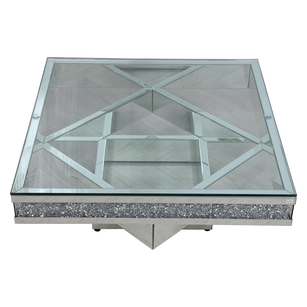 Elegant - 39" Crystal Mirrored Coffee Table (MF92043)