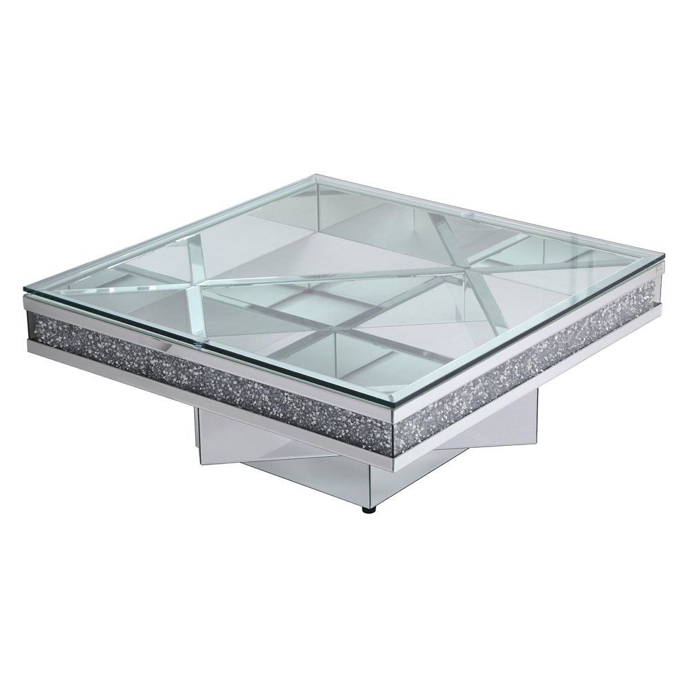 Elegant - 39" Crystal Mirrored Coffee Table (MF92043)