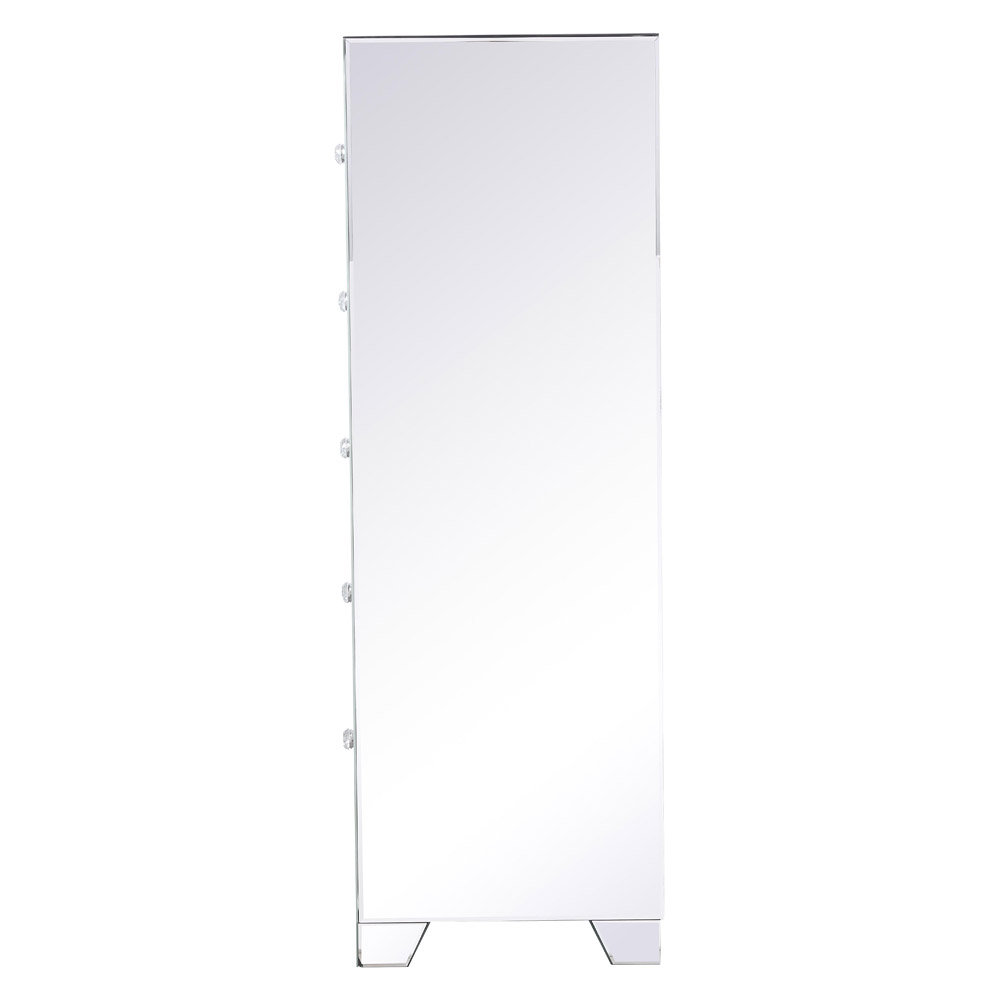 Elegant - 34" Silver Crystal Mirrored Five Drawer Cabinet (MF92054)