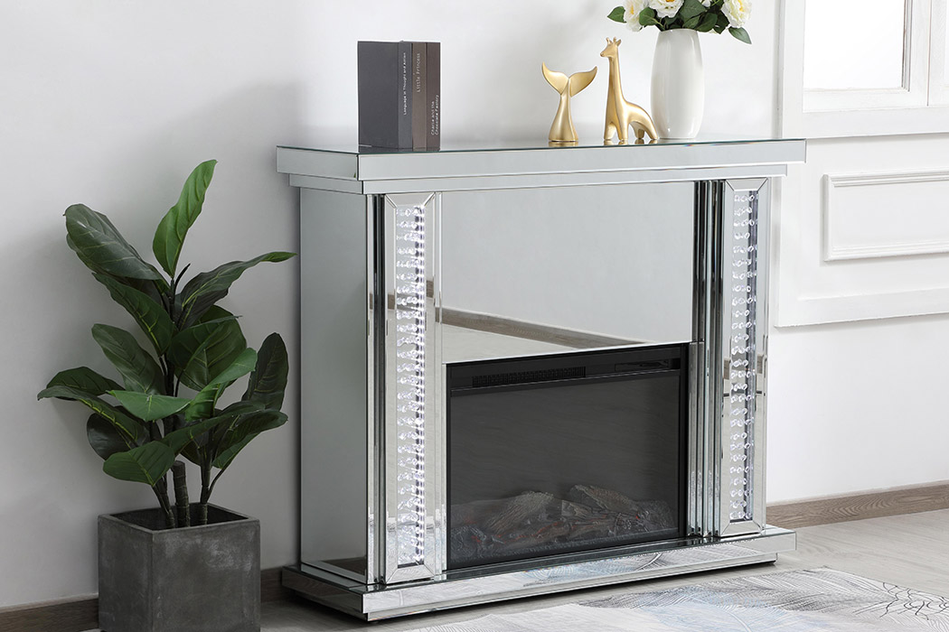 Elegant Raiden Clear Mantle with Fireplace - Clear (MF98901-F1)