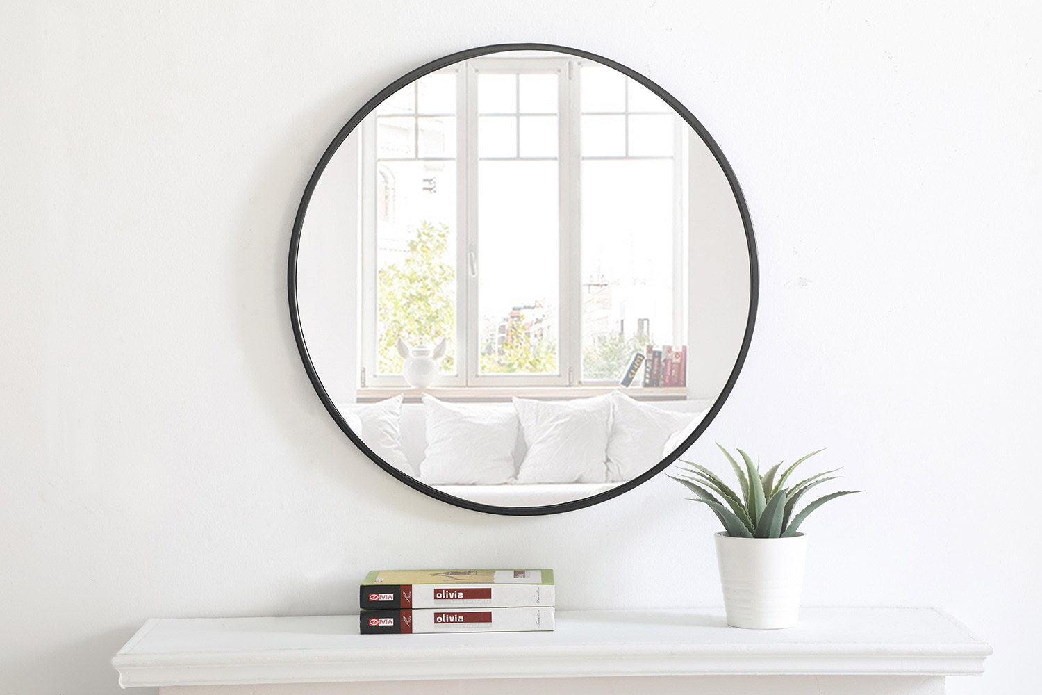 Elegant Wall Mirror - Black, L 24" (MR4031BK)