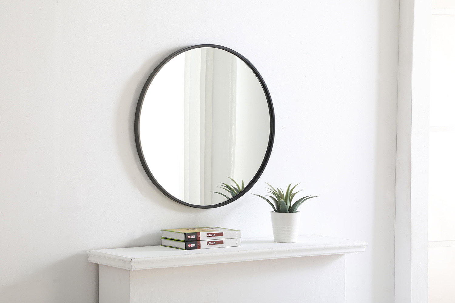 Elegant Wall Mirror - Black, L 24" (MR4031BK)