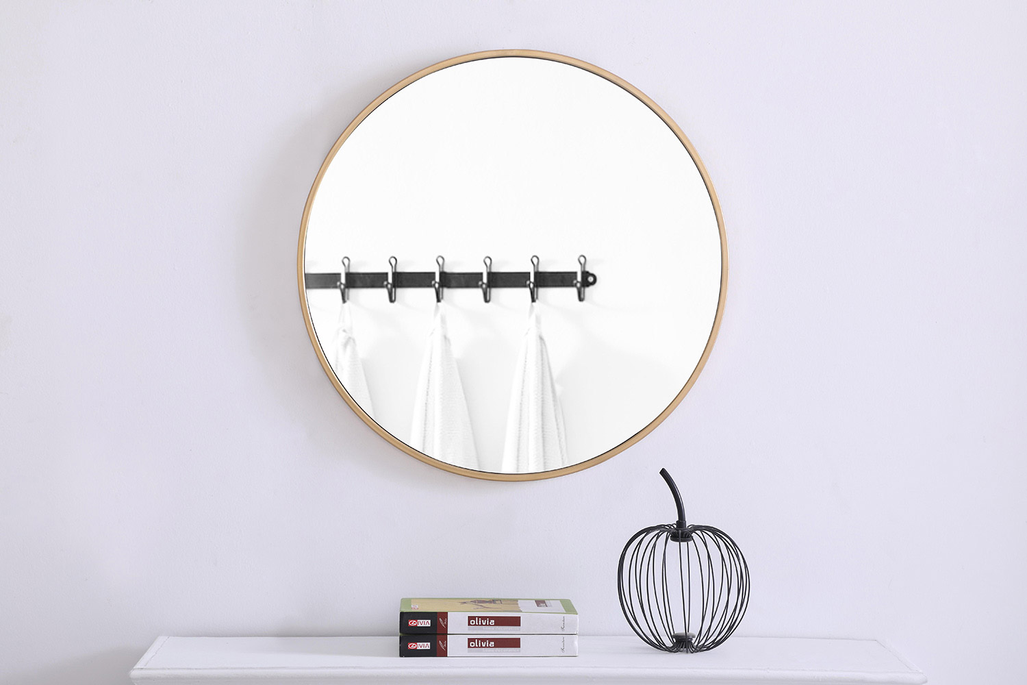 Elegant Wall Mirror - Brass, L 24" (MR4032BR)