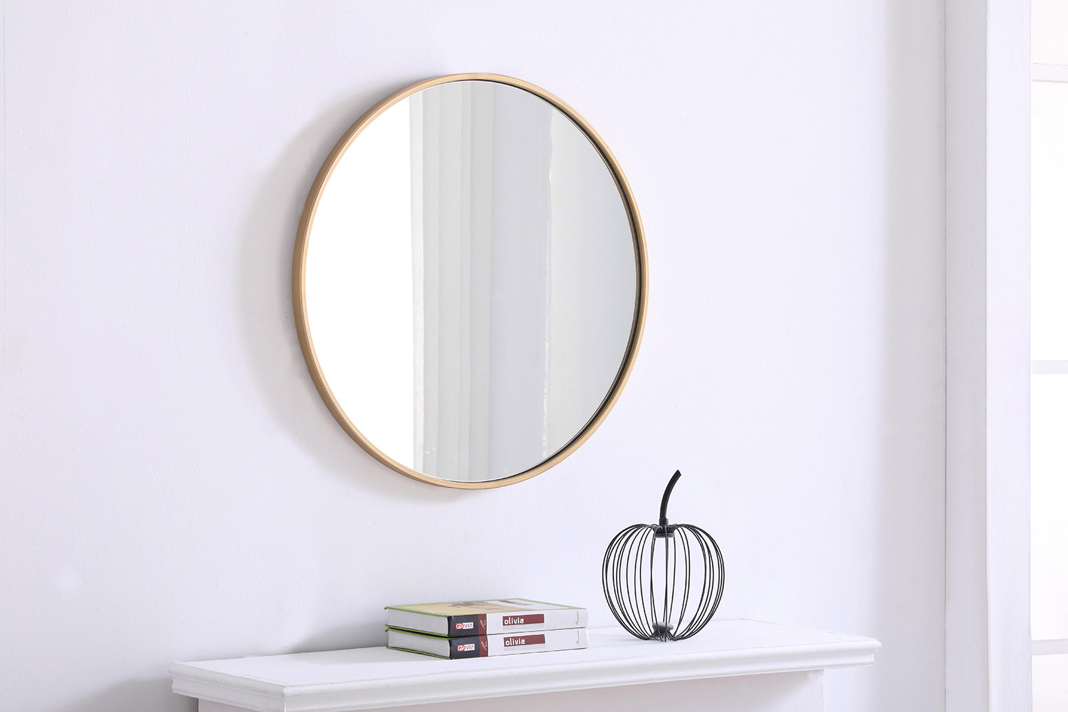 Elegant Wall Mirror - Brass, L 24" (MR4032BR)