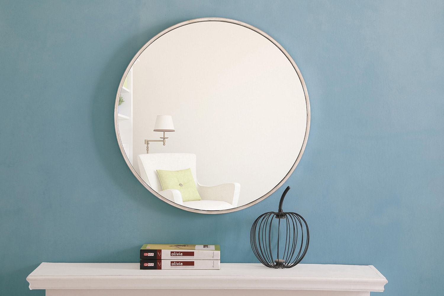 Elegant Wall Mirror - Silver, L 24" (MR4033S)