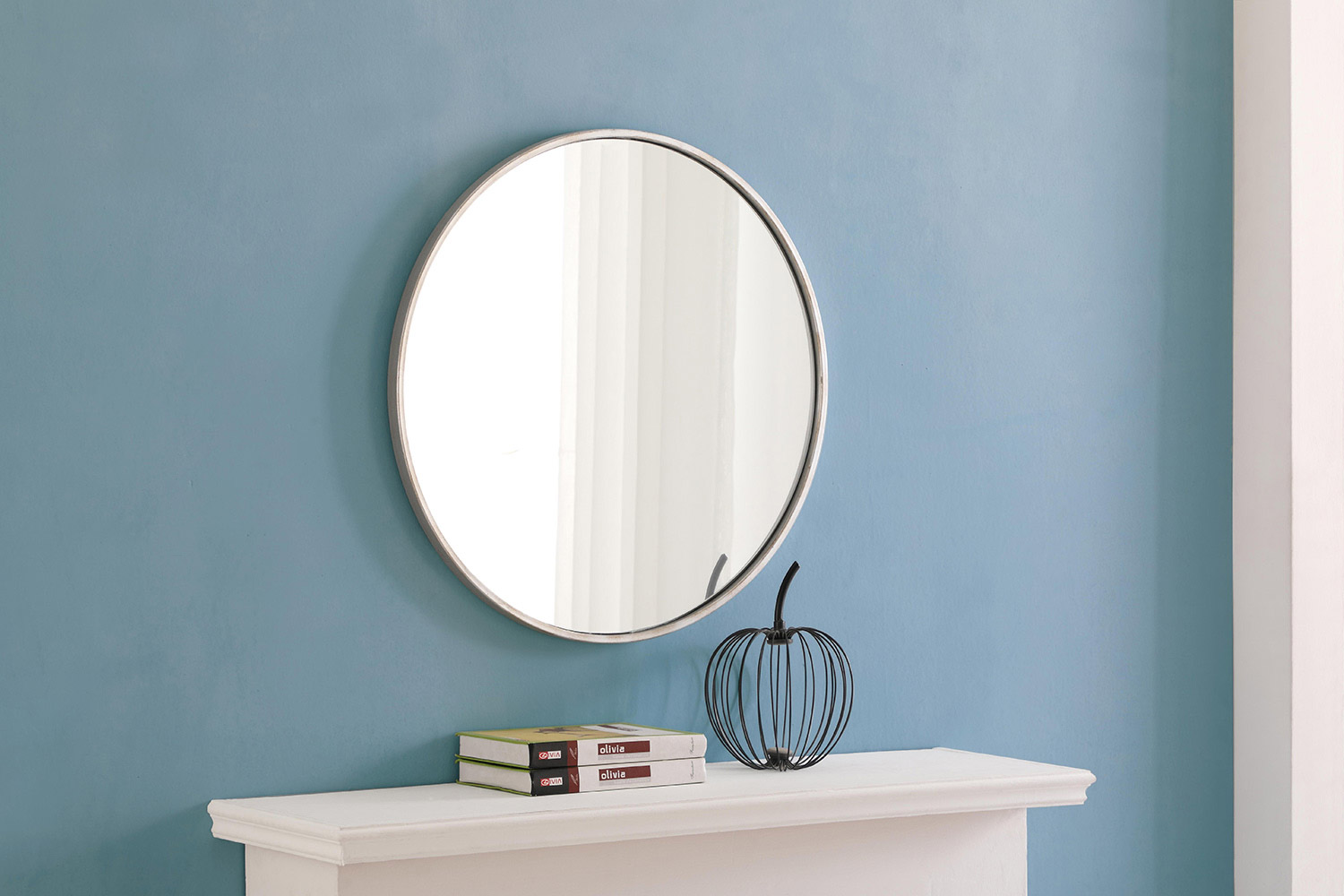 Elegant Wall Mirror - Silver, L 24" (MR4033S)