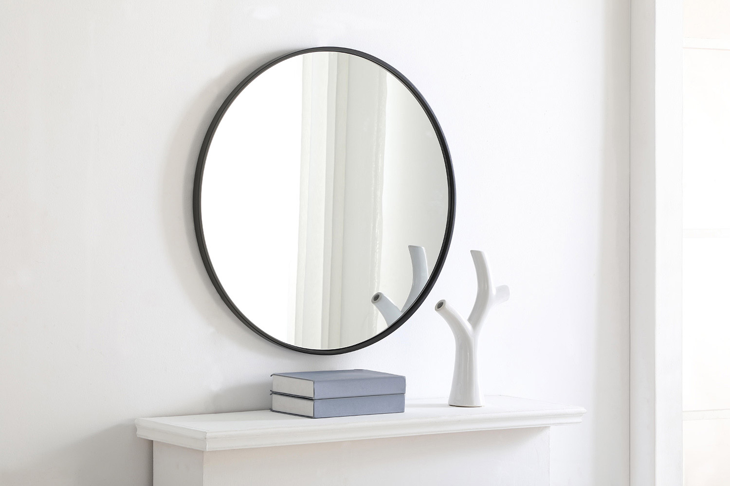 Elegant Wall Mirror - Black, L 28" (MR4034BK)