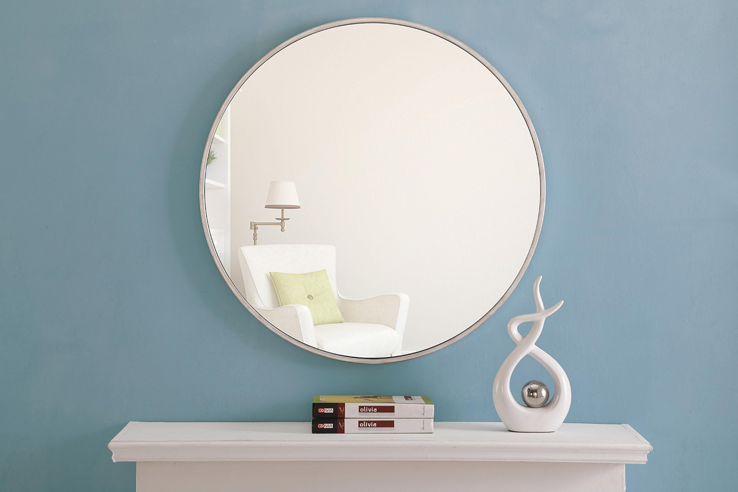 Elegant Wall Mirror - Silver, L 28" (MR4036S)