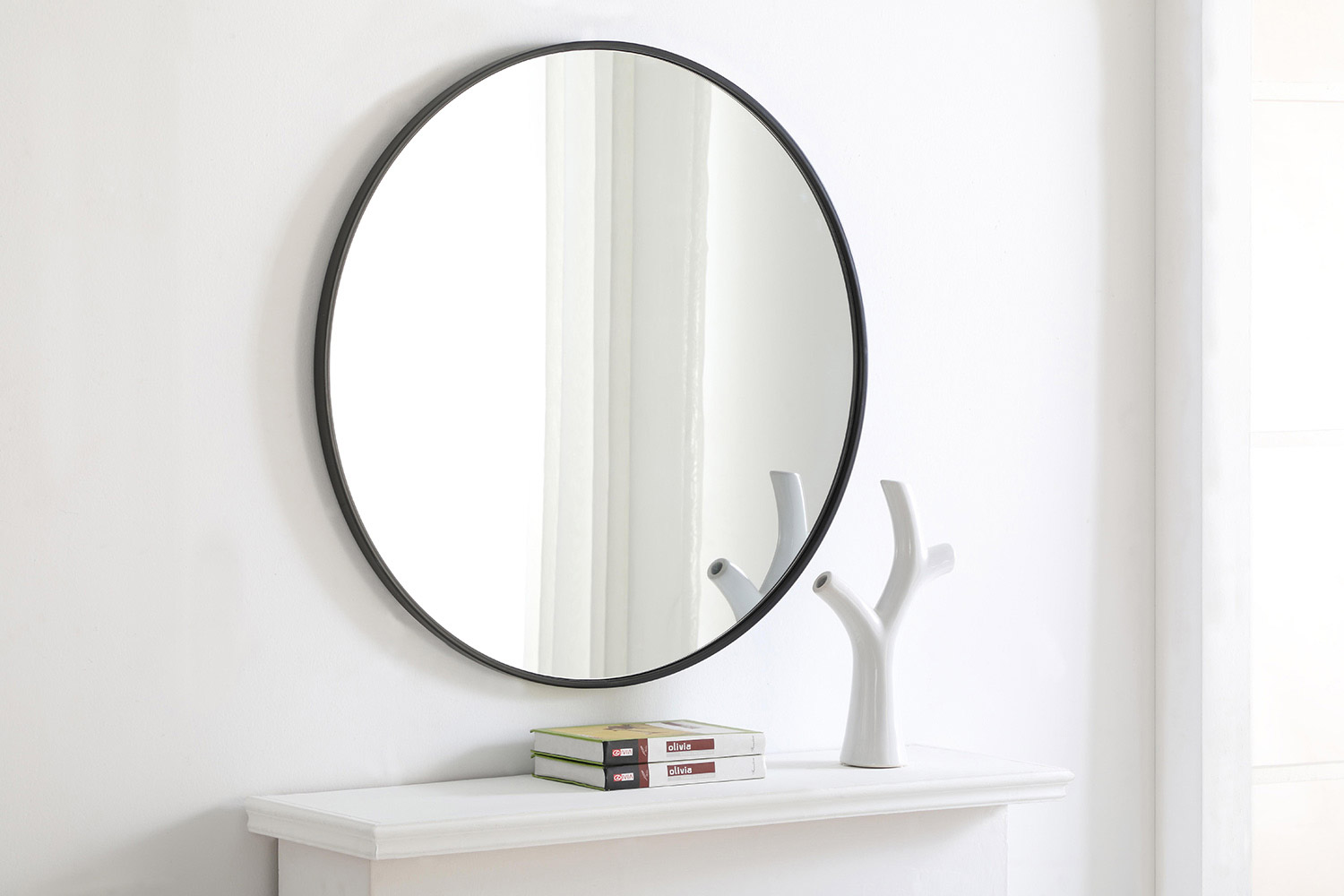 Elegant Wall Mirror - Black, L 32" (MR4037BK)