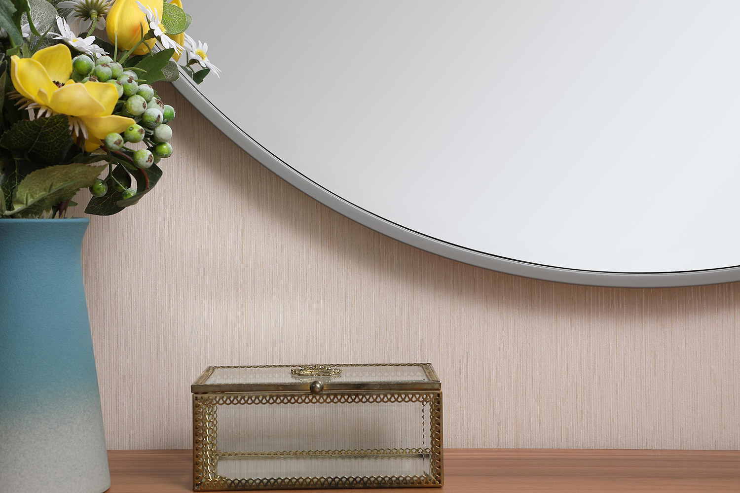 Elegant Wall Mirror - Gray, L 32" (MR4037GR)