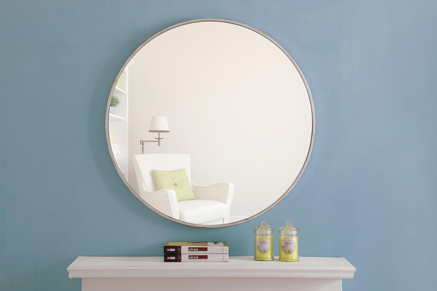 Elegant Wall Mirror - Silver, L 32" (MR4039S)