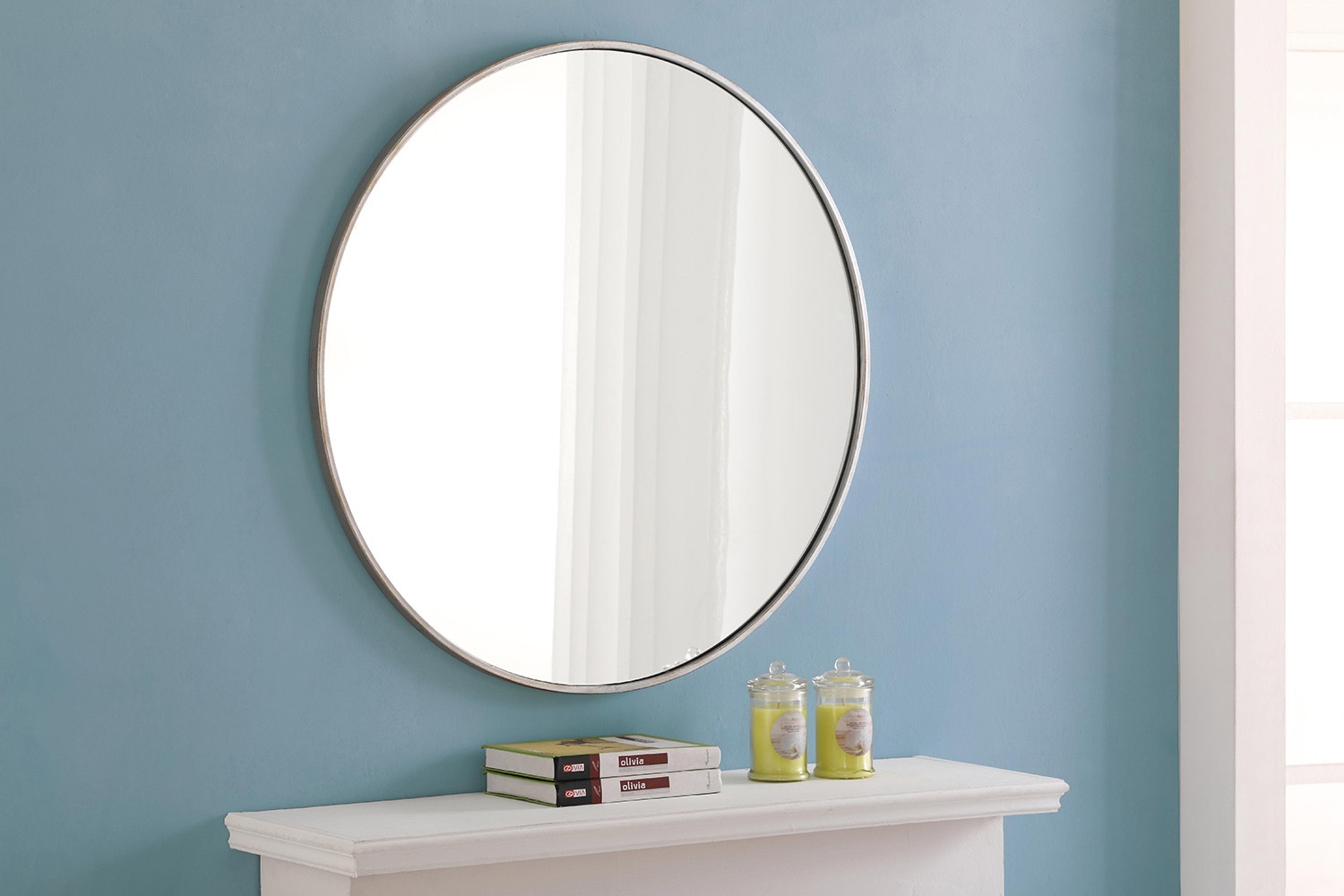 Elegant Wall Mirror - Silver, L 32" (MR4039S)