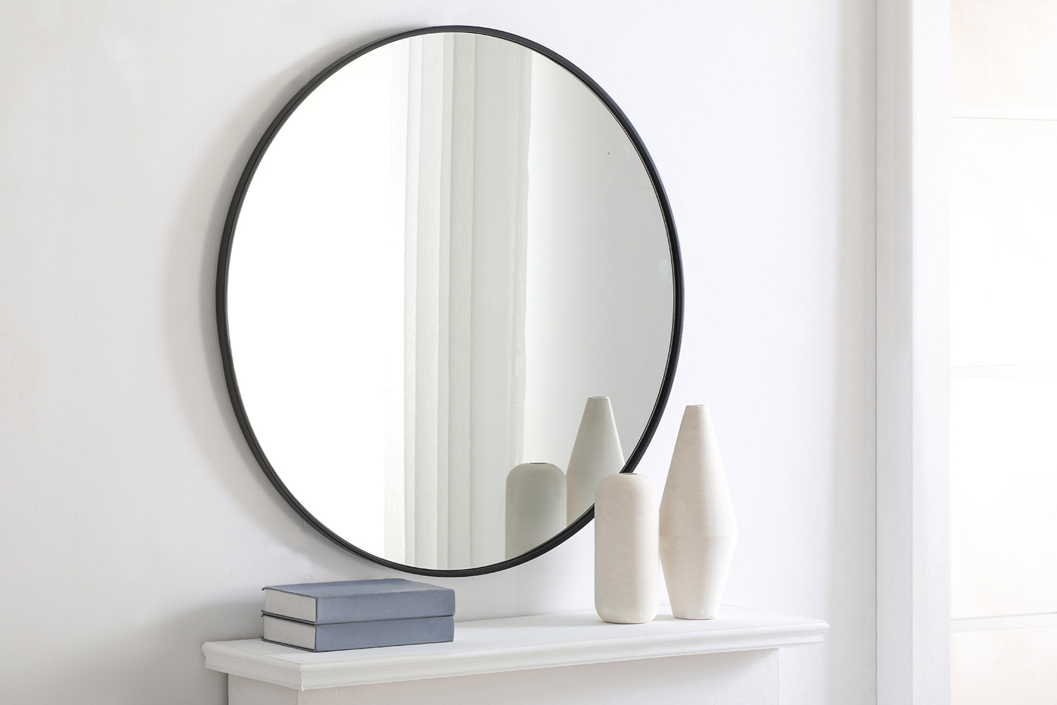 Elegant Wall Mirror - Black, L 36" (MR4041BK)