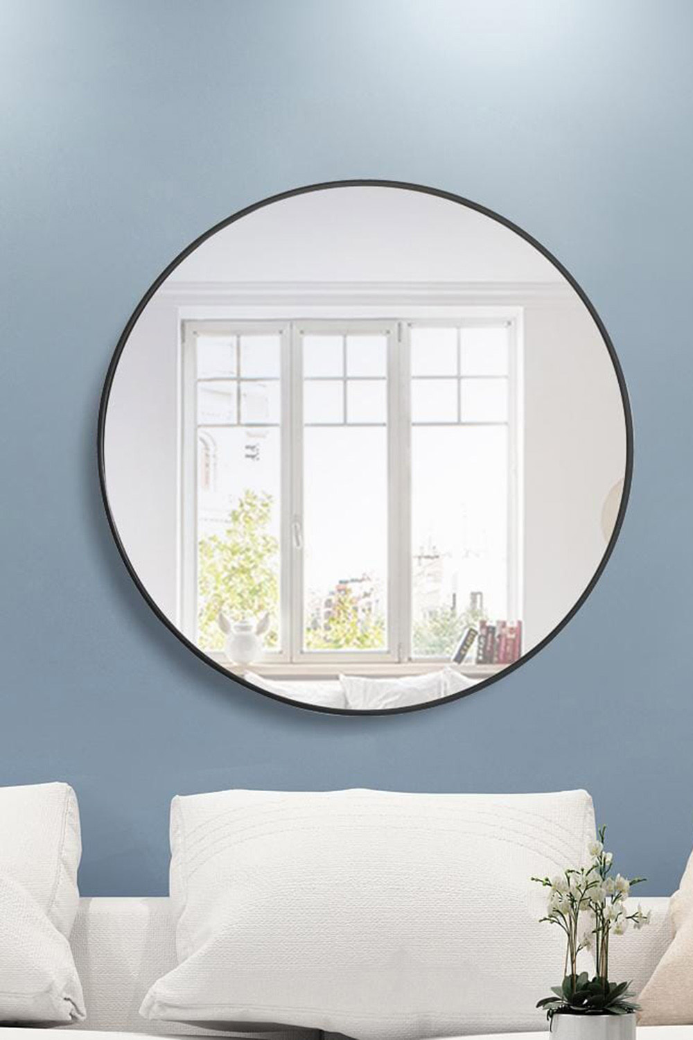 Elegant Wall Mirror - Black, L 36" (MR4041BK)