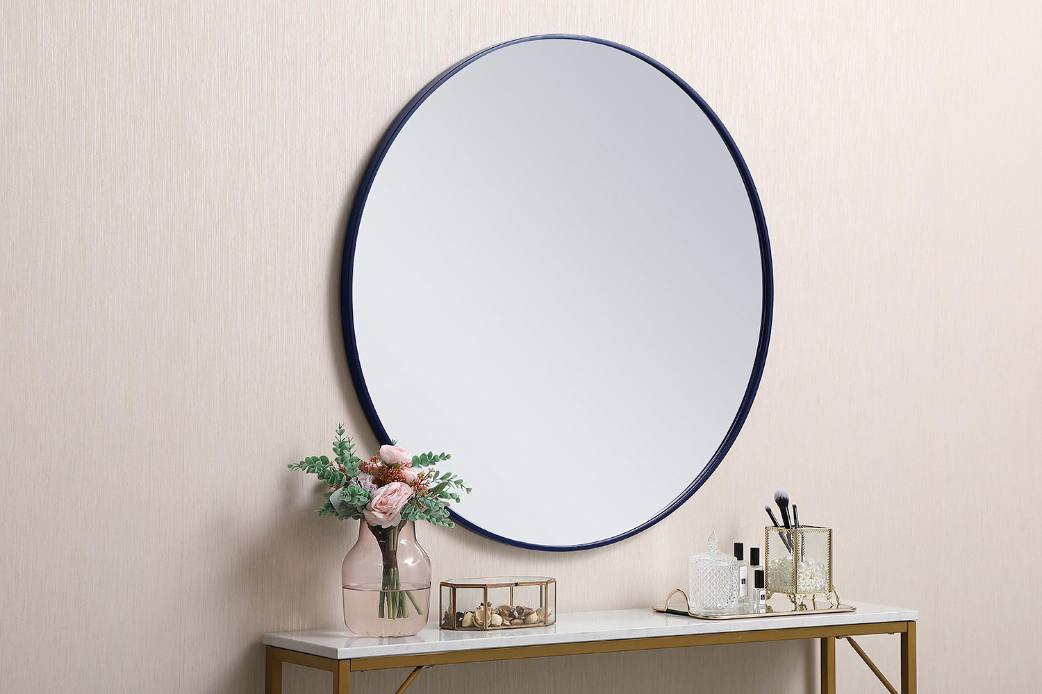 Elegant Wall Mirror - Blue, L 36" (MR4041BL)