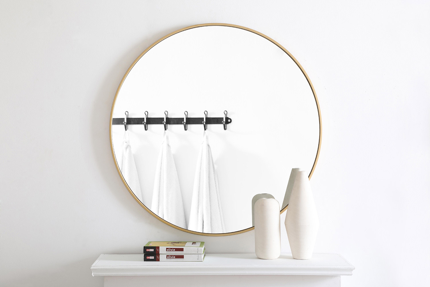 Elegant Wall Mirror - Brass, L 36" (MR4042BR)