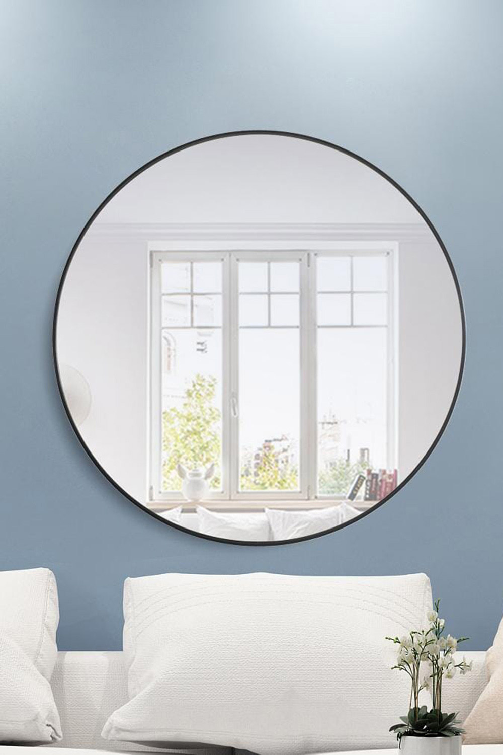 Elegant Wall Mirror - Black, L 42" (MR4044BK)