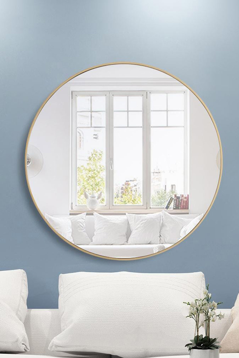 Elegant Wall Mirror - Brass, L 42" (MR4045BR)