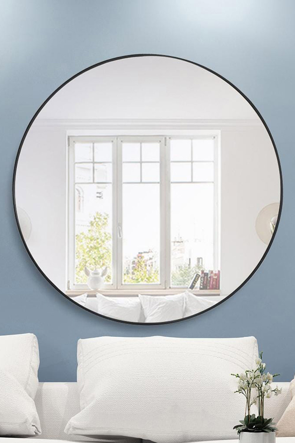 Elegant Wall Mirror - Black, L 48" (MR4047BK)