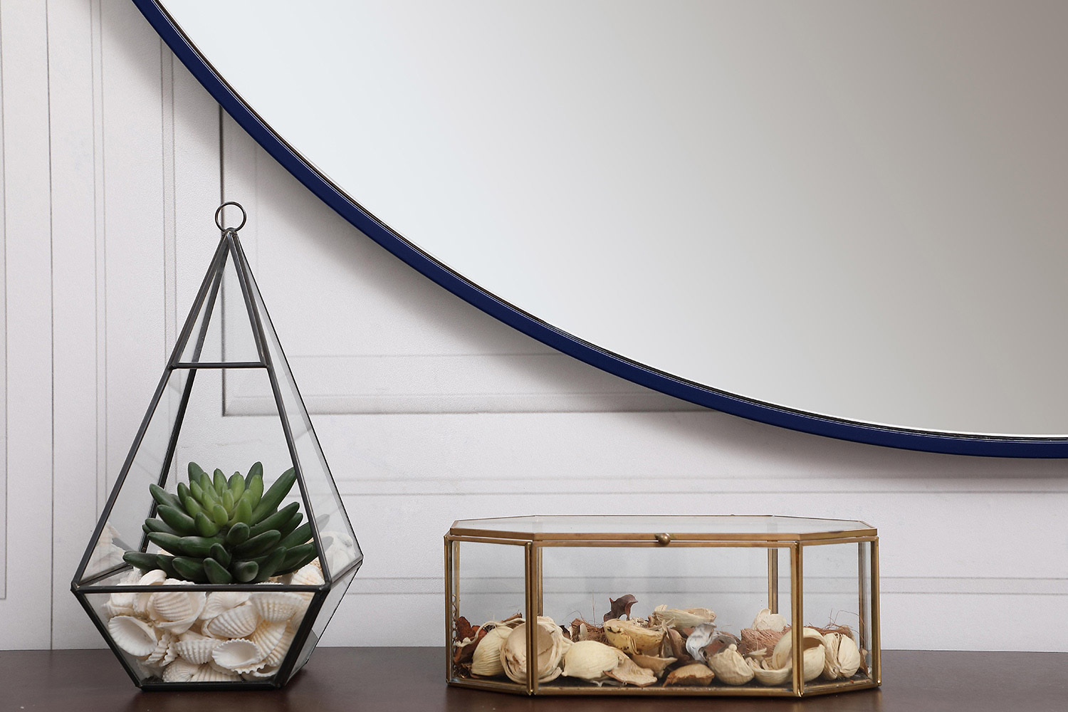 Elegant Wall Mirror - Blue, L 48" (MR4047BL)