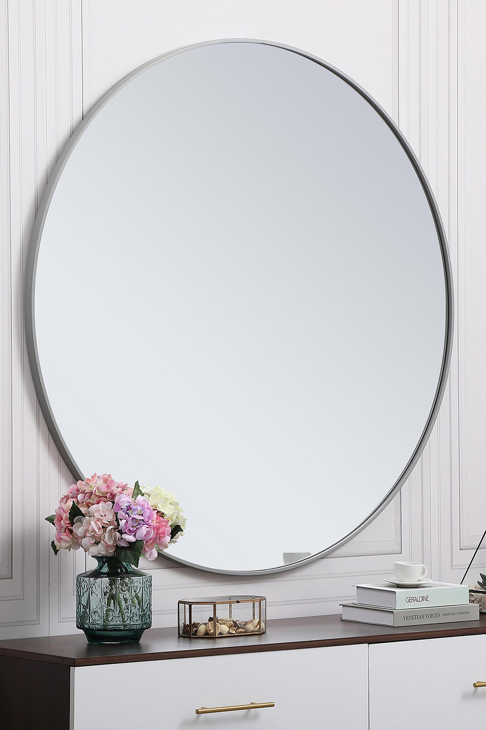 Elegant Wall Mirror - Gray, L 48" (MR4047GR)