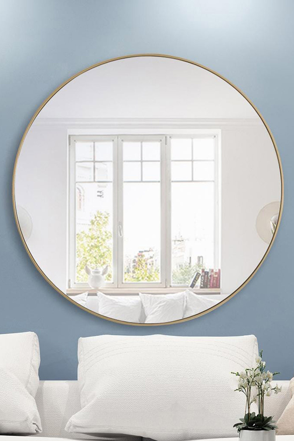 Elegant Wall Mirror - Brass, L 48" (MR4048BR)