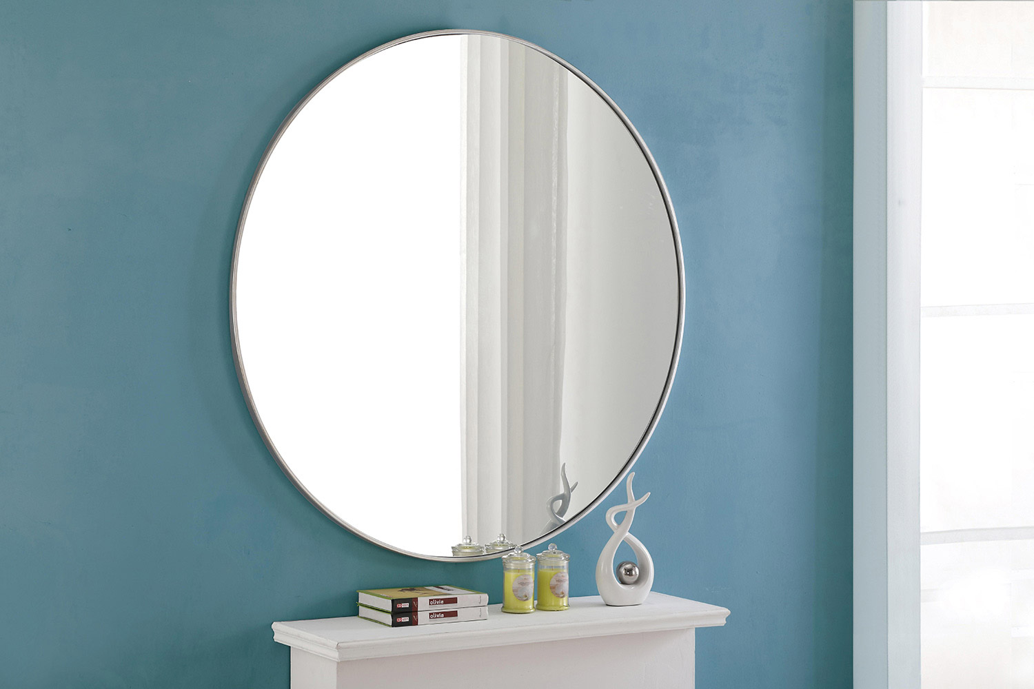 Elegant Wall Mirror - Silver, L 48" (MR4049S)