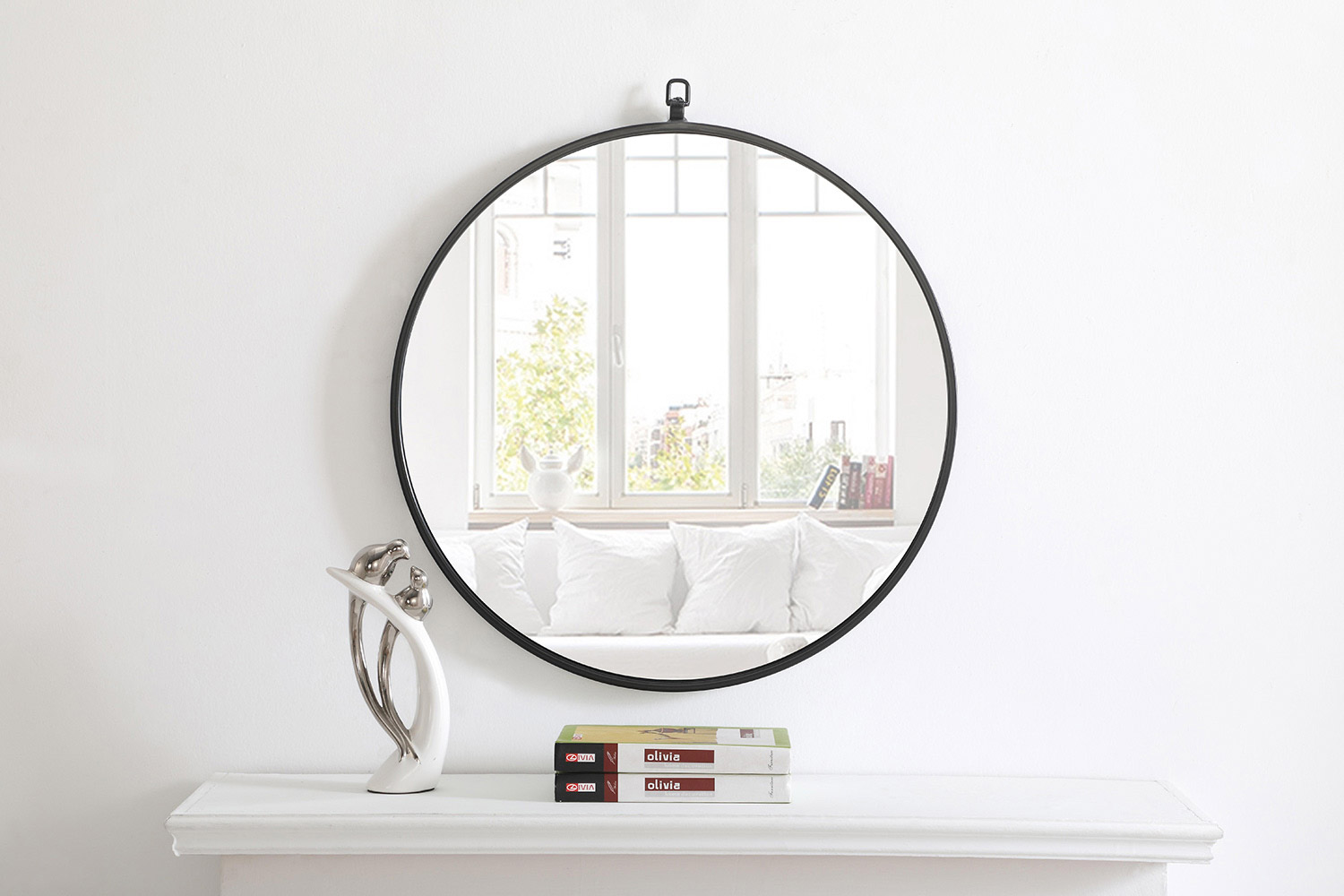 Elegant Wall Mirror - Black, L 24" (MR4051BK)